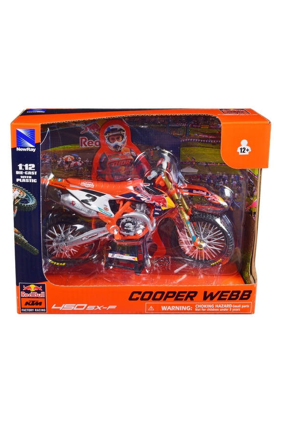 KTM 450 SX-F Motorcycle #2 Cooper Webb "Red Bull KTM Factory Racing" 1/12 Diecast Model by New Ray