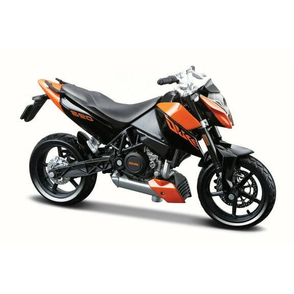 KTM 690 Duke Racing Motorcycle, Black w/ Orange - Maisto 31300/690 - 1/18 Scale Diecast Model Toy Motorcycle