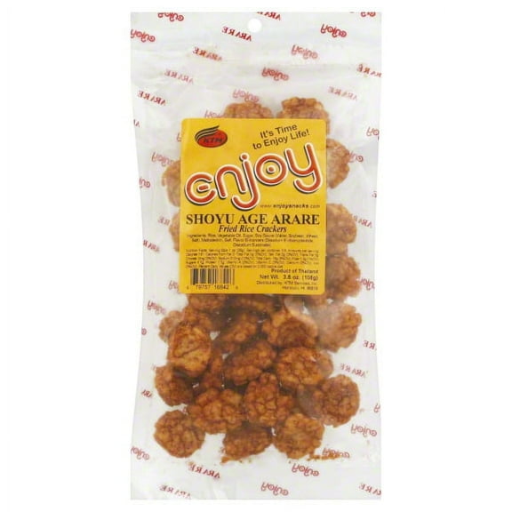 Enjoy Hawaii Snacks Shoyu Age Arare Fried Rice Crackers 3.8 oz bag