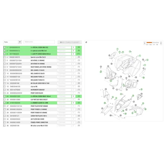 KTM FARING SCREWS 450 505 525 SX XC ATV #1 x3,#2 x4, #24 x2, #26 x2, #3 x1
