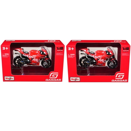 KTM RC16 #37 & #44 "GasGas Factory Racing Tech3" "MotoGP World Championship" (2023) Set of 2 1/18 Diecast Models by Maisto