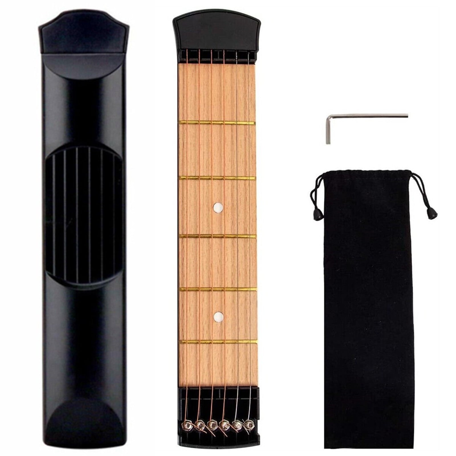 Pocket Guitar Practice Neck, Finger Exercise 6 String Portable Guitar