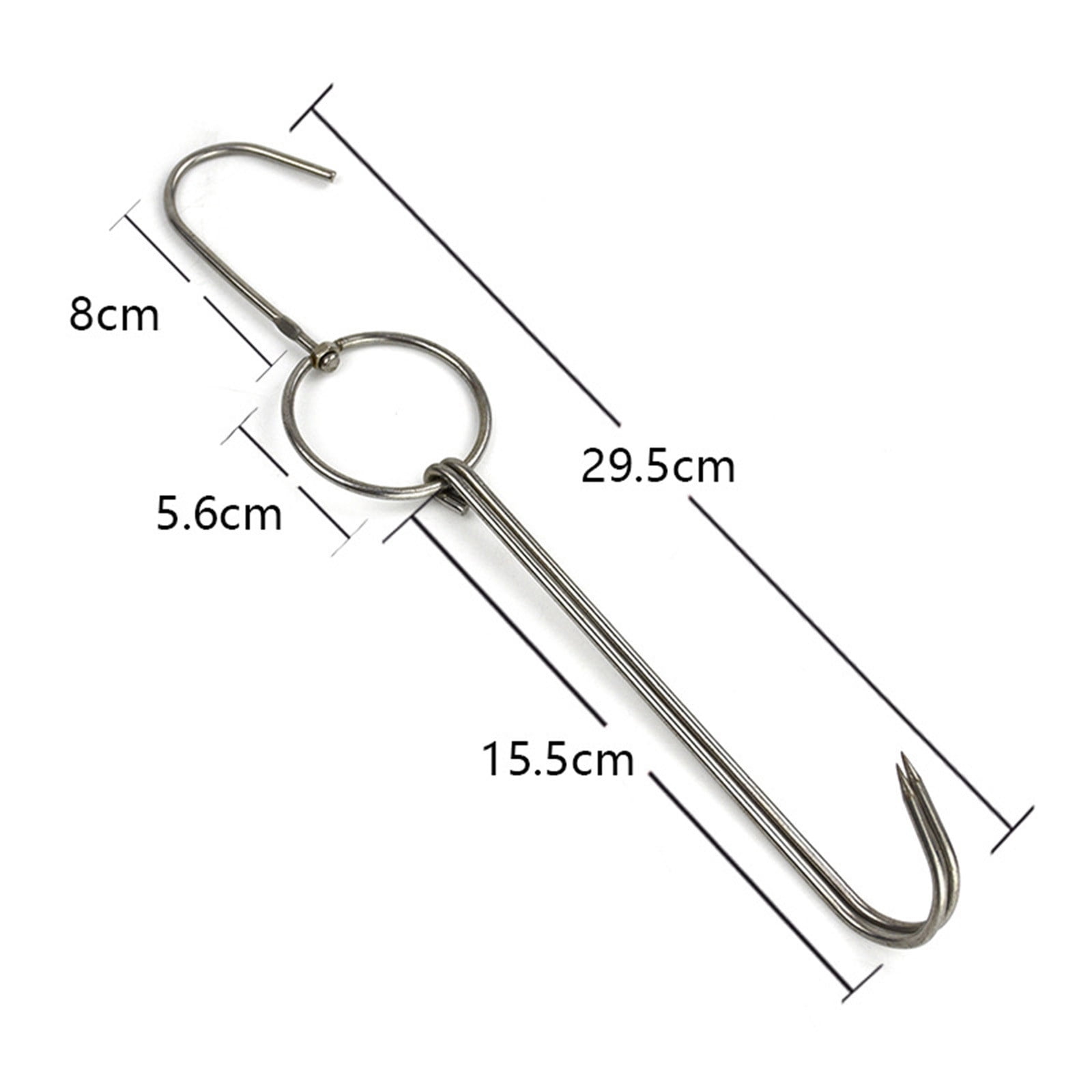 KTMGM Stainless Steel Double Meat Hooks Roast Ducks Bacons Shop Hook BBQ Grill Hanger Cooking