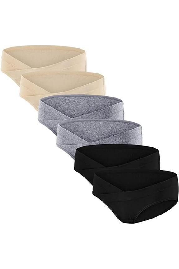 6 Pack Maternity Pregnant Women Low Waist V Shaped Cotton Pregnancy Postpartum Panties