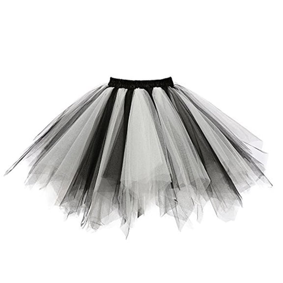 KTMKH Adult Women 80's Tutu Skirt Layered Tulle Short Skirt Colours Quality Skirt Adult Pleated Dancing High Skirt