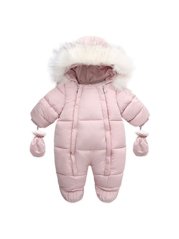 Baby Girl Boy Coat Winter Snowsuit Toddler Jacket Clothes Zipper Jumpsuit Hooded Snow Wear Coat Outwear Jackets Outwear For 0-6 Months