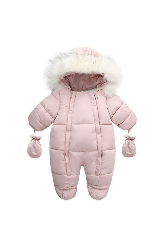 Baby Girl Boy Coat Winter Snowsuit Toddler Jacket Clothes Zipper Jumpsuit Hooded Snow Wear Coat Outwear Jackets Outwear For 0-6 Months
