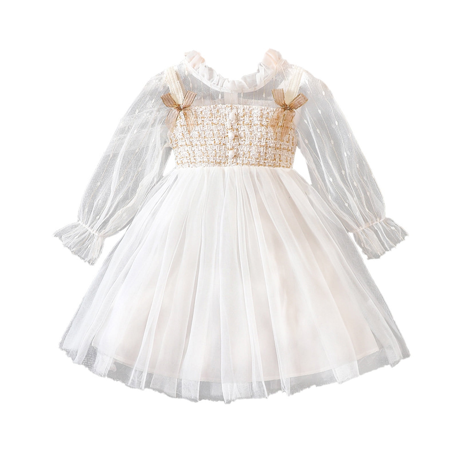 KTMKH Baby Girl Outfits Toddler Girls Lace Long Sleeve Tulle Clothes