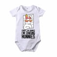 thumbnail image 1 of KTMKH Boys And Girls Cartoon Bunny I AM CHASINGS HUNNIES Print Short Sleeved Crawl Clothes 0 To 24 Months Kids For 0-3 Months, 1 of 3