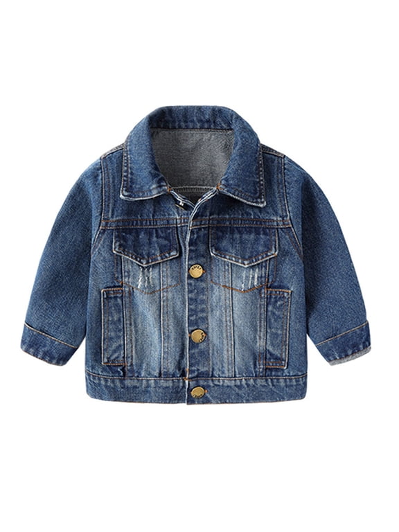 Child Kids Toddler Baby Boys Girls Long Sleeve Denim Jacket Coats Outer Outwear Outfits Clothes For 2-3 Years