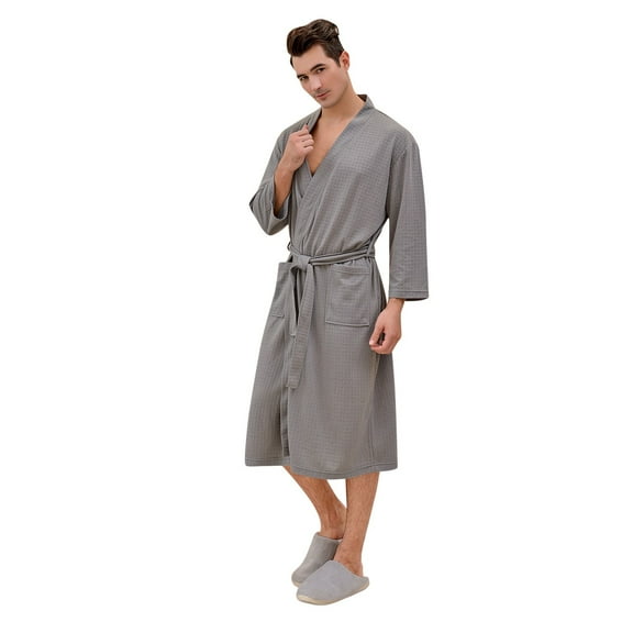 KTMKH Couple Long Robe Cardigan Hotel Home Wear Bathrobe Bathrobe Bathrobe Nightgown