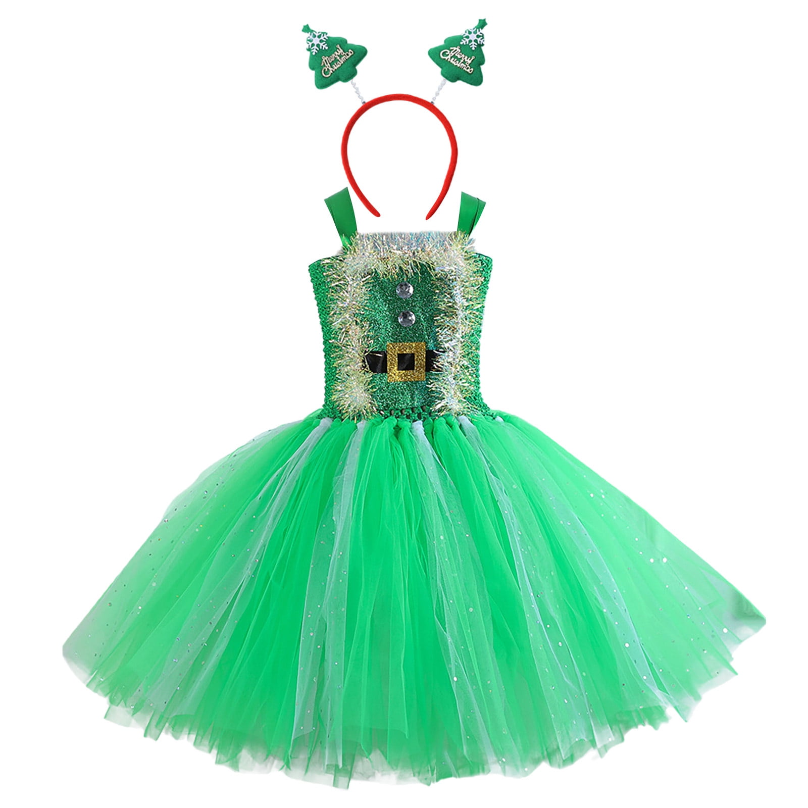 HOIZOSG Girls Unicorn Princess Dress With Headband – Sparkly Tulle Party Gown For Birthday, Halloween, Christmas - View #9