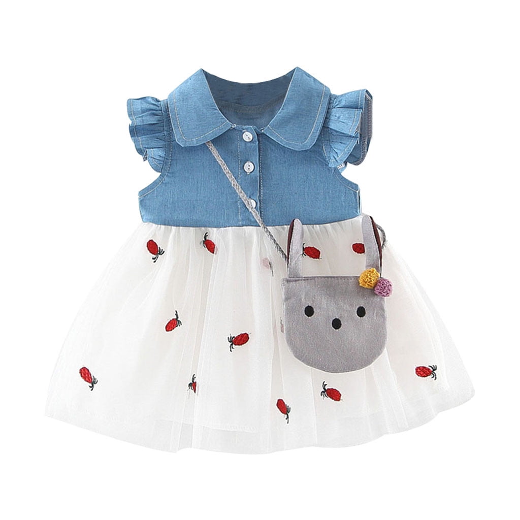 KTMKH Girls Sundress Princess Ruched Patchwork Toddler Kids Baby Print