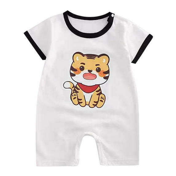 KTMKH Infant Children Baby Boys Girls Cartoon Romper Short Sleeve Cute Animals Jumpsuit Outfits Clothes For 0-3 Months