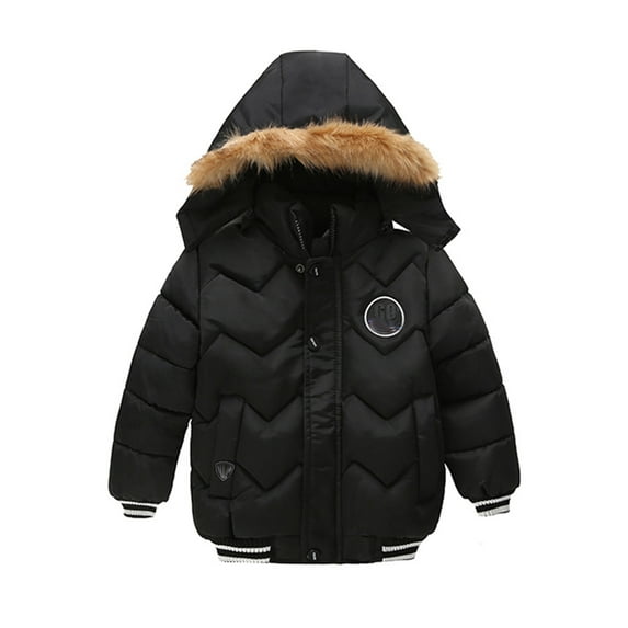 KTMKH Kids Zipper Coat Windproof Toddler Winter Baby Girls Boys Jacket Button Hooded Boys Coat&jacket For 18-24 Months