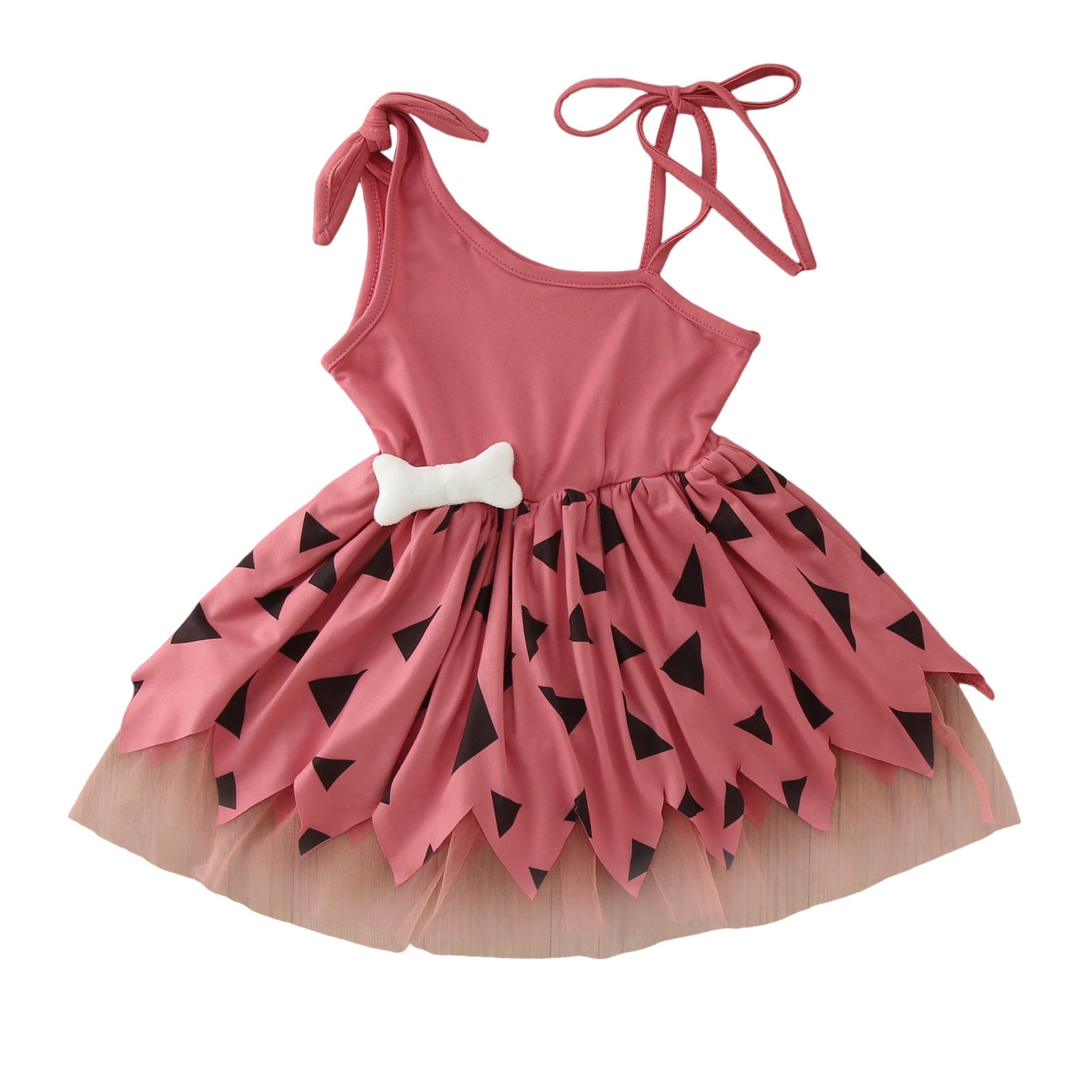 KTMKH Little Girls Dress Toddler Girls Sleeveless Cartoon Bone Party