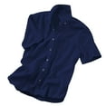 thumbnail image 1 of KTMKH Men's Cotton And Linen Solid Color Lapel Short Sleeved Casual Jacket, 1 of 7