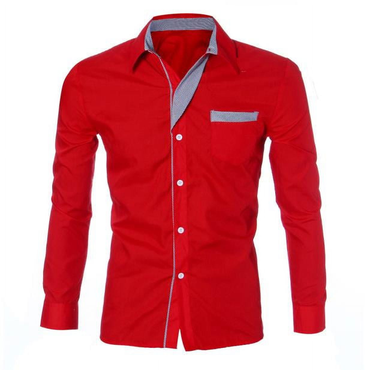 KTMKH Mens Cotton Linen Shirt Fashion Long Sleeve Casual Slim Fit ...