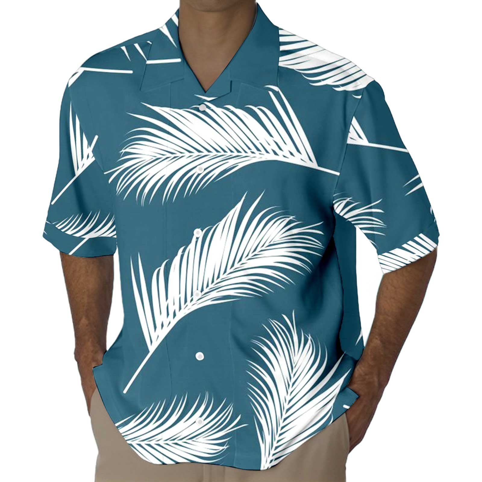 Men’s Coconut Tree 3D-Print Beach Two-Piece Set – Shirt & Shorts Vacation Outfit