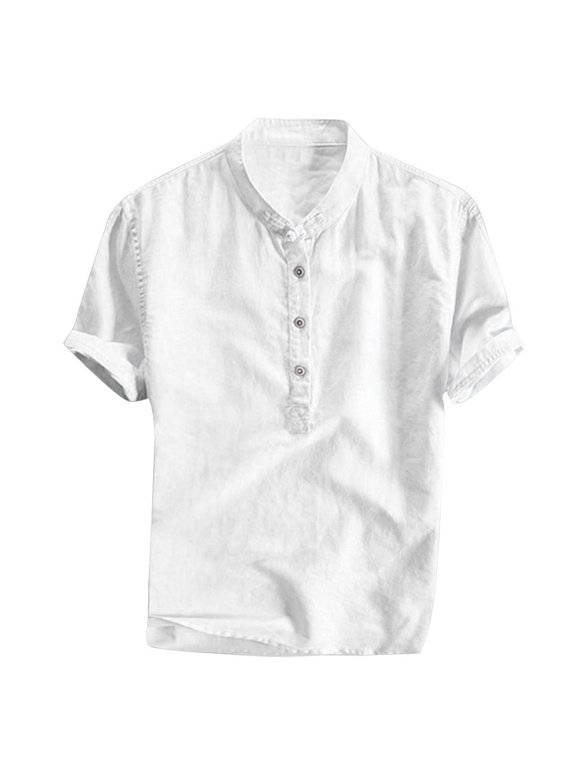 Summer Men's Cool And Thin Breathable Collar Hanging Dyed Gradient Cotton Shirt