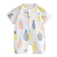 thumbnail image 1 of KTMKH Summer Outfit Baby Girls Boys Button Cartoon Dinosaur Floral Kimono Romper Jumpsuit Short Sleeve Playsuit Clothes For 9-12 Months, 1 of 3