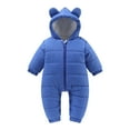 thumbnail image 1 of KTMKH Toddler Baby Snowsuit Jumpsuit Winter Girls Boys Winter Warm Snowsuit Bear Ears Hooded Jumpsuit Down Coat Romper Padded Outwear Jacket for Kids 6-12 Months, 1 of 8