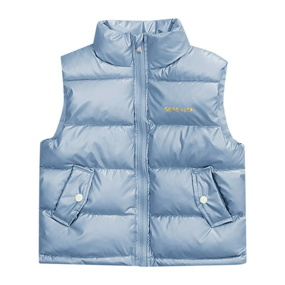 KTMKH Toddler Baby Winter Coat Boys Girls Vest Winter Warm Lightweight Vest Outerwear High Neck Cute Sleeveless Jacket for Kids 4-5 Years