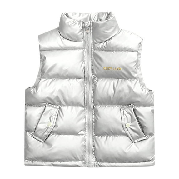 KTMKH Toddler Baby Winter Coat Boys Girls Vest Winter Warm Lightweight Vest Outerwear High Neck Cute Sleeveless Jacket for Kids 9-10 Years