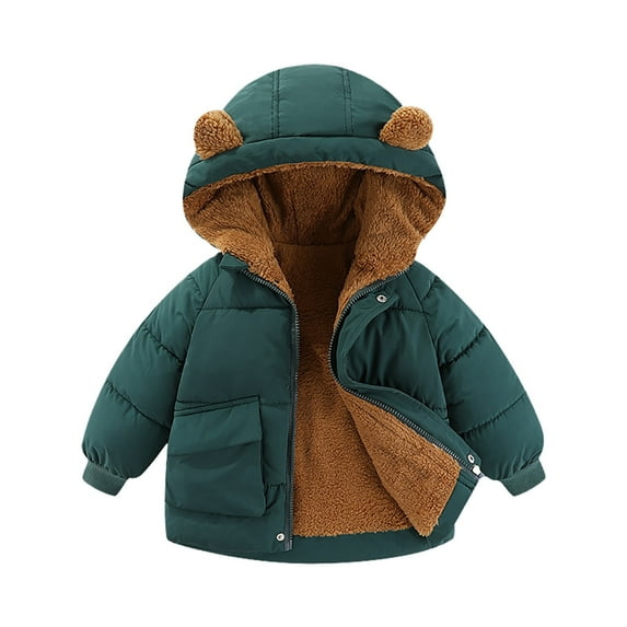 KTMKH Toddler Baby Winter Coat Boys Girls Winter Bear Ears Hooded Coat Jacket Thick Warm Outerwear Clothes Outfits for Kids 18-24 Months