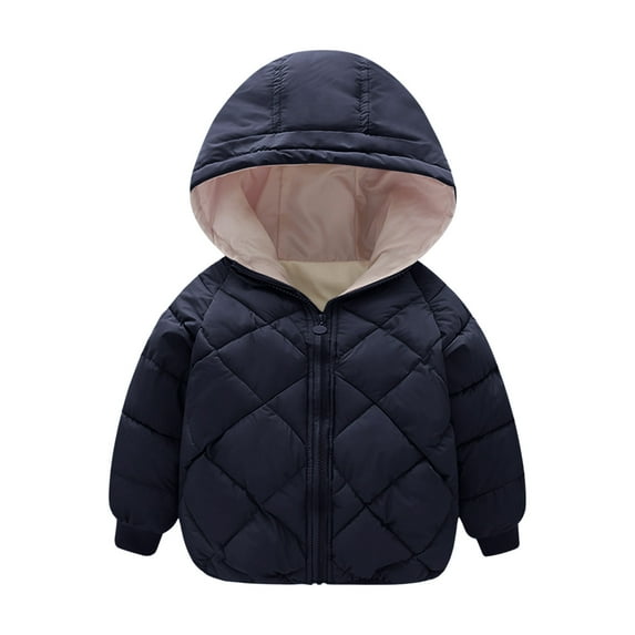 KTMKH Toddler Baby Winter Coat Boys Girls Winter Warm Solid Coats Ears Hooded Padded Jacket Outwear for Kids 12-18 Months