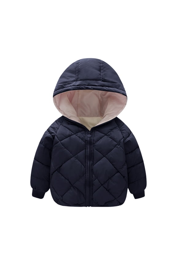 Toddler Baby Winter Coat Boys Girls Winter Warm Solid Coats Ears Hooded Padded Jacket Outwear for Kids 18-24 Months