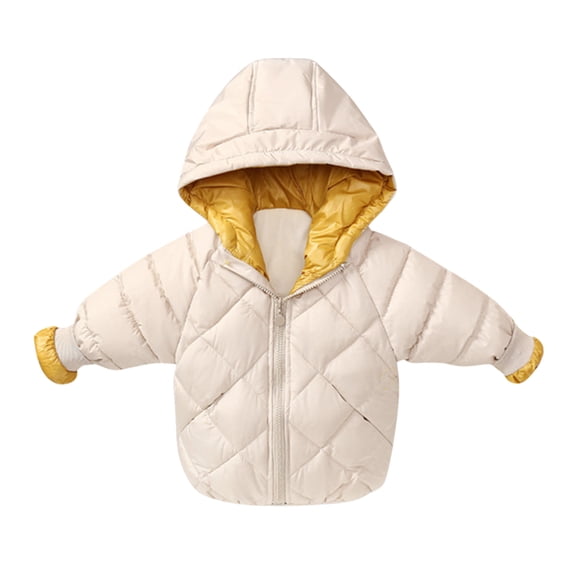 KTMKH Toddler Baby Winter Coat Boys Girls Winter Warm Solid Coats Ears Hooded Padded Jacket Outwear for Kids 18-24 Months