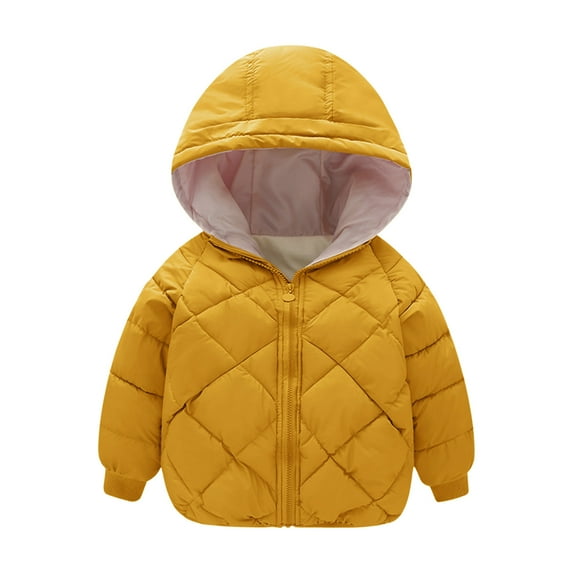 KTMKH Toddler Baby Winter Coat Boys Girls Winter Warm Solid Coats Ears Hooded Padded Jacket Outwear for Kids 4-5 Years