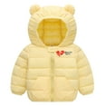 thumbnail image 1 of KTMKH Toddler Kids Baby Boys Girls Winter Windproof Warm Love Print Coats Bear Ears Hooded Padded Jacket Outwear For 9-12 Months, 1 of 3