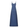 thumbnail image 1 of KTMKH Women's Plus-Size Sleeveless Suspenders Denim Casual Loose Long Dress Vestidos, 1 of 9