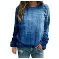 thumbnail image 1 of KTMKH Womens Tops Trendy Casual Print Sweatshirts Thermal Crewneck Long Sleeve T-Shirts Loose Ladies Tops And Blouses for Women, 1 of 4