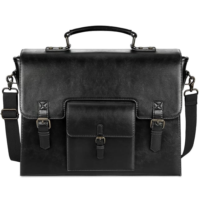 Cpu Iniversity Buildig KTMOUW Leather Messenger Bag for Men Women 15.6 Inch Waterproof Vintage ...