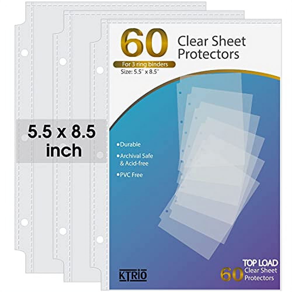Ktrio Binder with Plastic Sleeves, 60 Pockets Presentation Book with Sheet  Protectors ,8.5x11Binder with Clear Sleeves, Folder with Clear Sleeves  Display 120 Pages,Black,3Pack — Ktrio