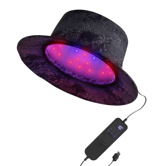KTS 3-in-1 Red Blue Infrared Light Therapy Hat, 120 LEDs Scalp Hair Growth Cap Bucket Hat, Adjustable Timer & 5 Brightness Levels Laser Hair Regrowth Device for Thinning Hair Hair Loss Treatment
