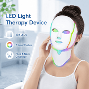 KTS 7-Color Light Care Face Massager, Treats Sunburn Hands-Free Wearable Relaxation Device, 192 LED Beads, Adjustable Strap, Daily Wellness Care for Home Use