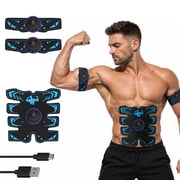 KTS Abdominal Massager Belt, 3-Piece Abdomen & Arm Massage Set, 8 Modes, 19 Intensity Levels, Rechargeable Wearable Fitness Massager