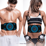 EMS Abdominal Muscle Stimulator Belt, Ultra-Thin Conductive Silicone Smart Waist Massager with Digital Control for Men and Women