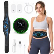 KTS EMS Waist Massager Belt, Abdominal & Lower Back Massage Wrap with 2 Gel Pads, 8 Modes, 29 Intensity Levels, Adjustable Wearable Massager