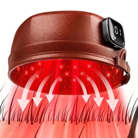 KTS Laser Hair Growth Cap Red Light Therapy Device, 120 LED Dual Spectrum Infrared Hair Regrowth Helmet for Men & Women, Rechargeable Adjustable Scalp Treatment Hat