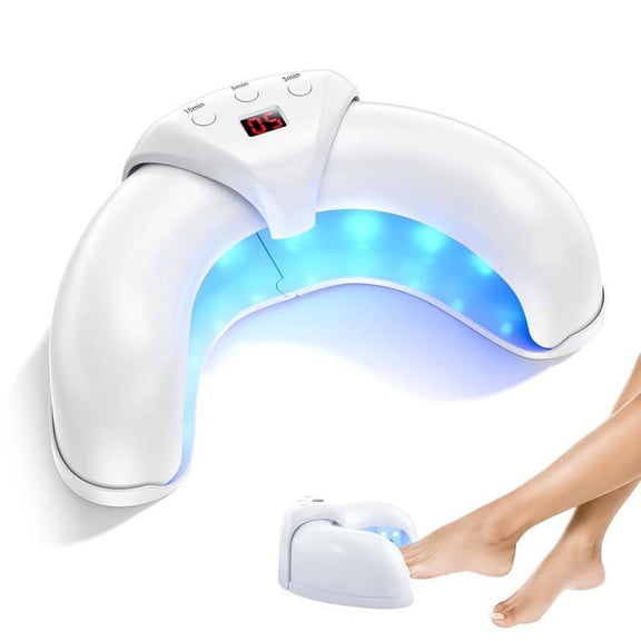 KTS Nail Fungus Cleaning Light Device for Fingernails and Toenails, Dual-Wavelength LED Lamp with 3/5/10 Min Timer, USB Powered, White