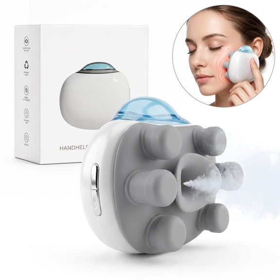 KTS Portable Massager with Fine Mist, 3D Massage Heads, 30mL Water Tank, Rechargeable