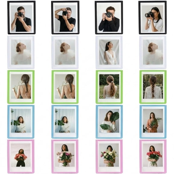 KTUYPOER 20 Pack Magnetic Photo Frames, for 8.6cm x 5.4cm Instant Photos, Smooth Surface Picture Frames