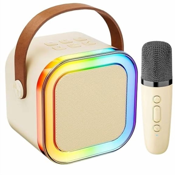 KTV Machine for Kids,High Sound Quality with Easy Connectivity (White - 1 Mic)