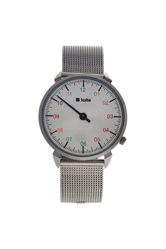 KU15-0010 Silver Rainbow Stainless Steel Mesh Bracelet Watch