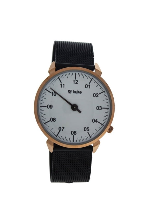 KU15-0017 3 Planets - Rose Gold/Black Stainless Steel Mesh Bracelet Watch by Kulte for Unisex - 1 Pc Watch